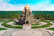 Главный храм Вооруженных cил России в парке "Патриот". На территории комплекса создается галерея "Дорога памяти": здесь разместят десятки миллионов фотографий героев войны. 